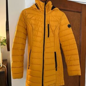 Yellow Puffer Jacket with Hood